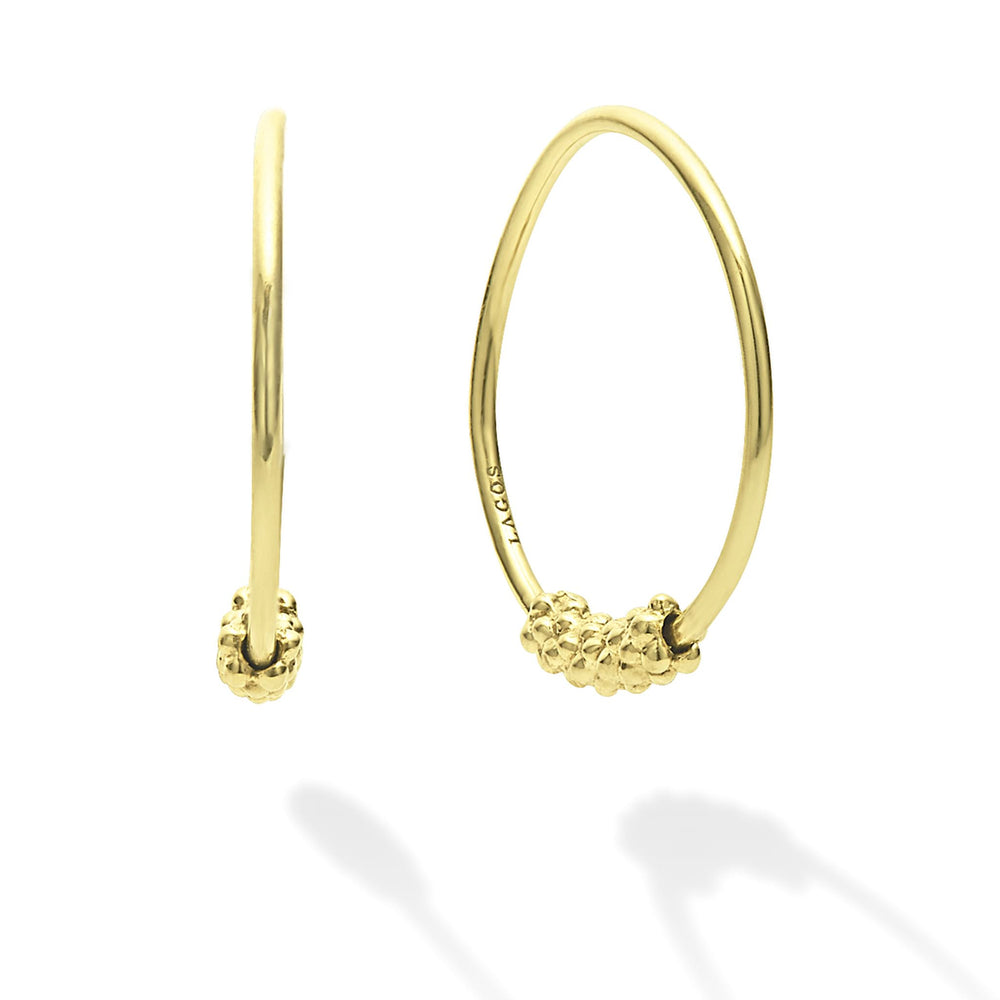 Signature Caviar 18K Gold Superfine Hoop Earrings