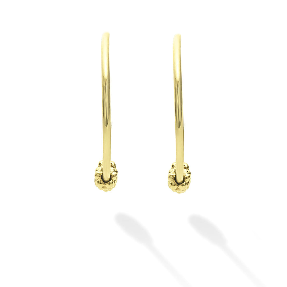 Signature Caviar 18K Gold Superfine Hoop Earrings