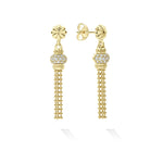 Caviar Gold 18K Gold Caviar Tassel Diamond Earrings