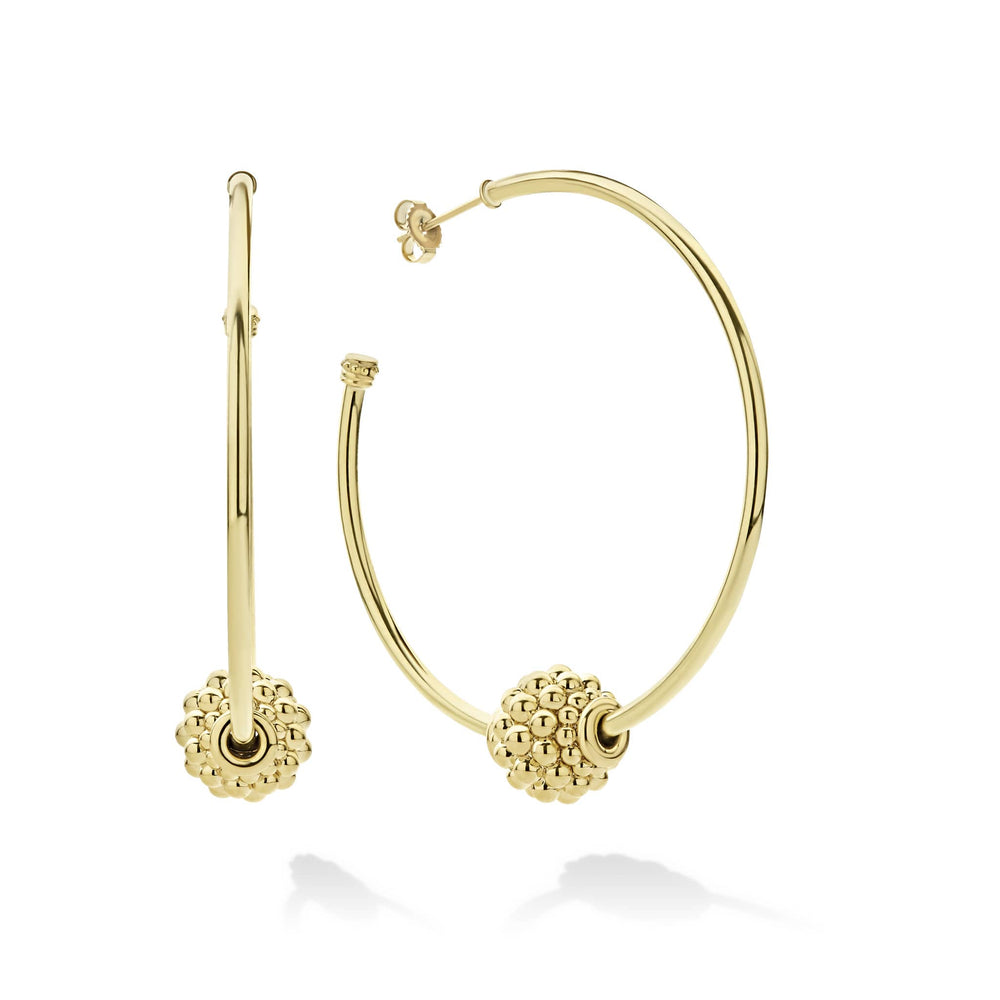 Caviar Gold Medium 18K Gold Caviar Ball Hoop Earrings