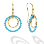 Meridian 18K Gold and Blue Ceramic Circle Drop Earrings