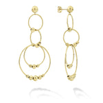 Caviar Gold Four Circle Bead Drop Earrings