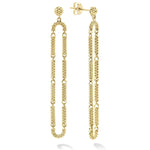 Signature Caviar Long 18K Gold Superfine Caviar Drop Earrings