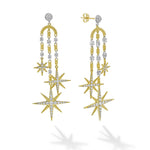 North Star 18K Gold Diamond Drop Earrings