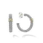 Embrace Small X Diamond Caviar Hoop Earrings