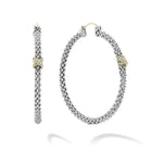 Embrace Large X Diamond Caviar Hoop Earrings