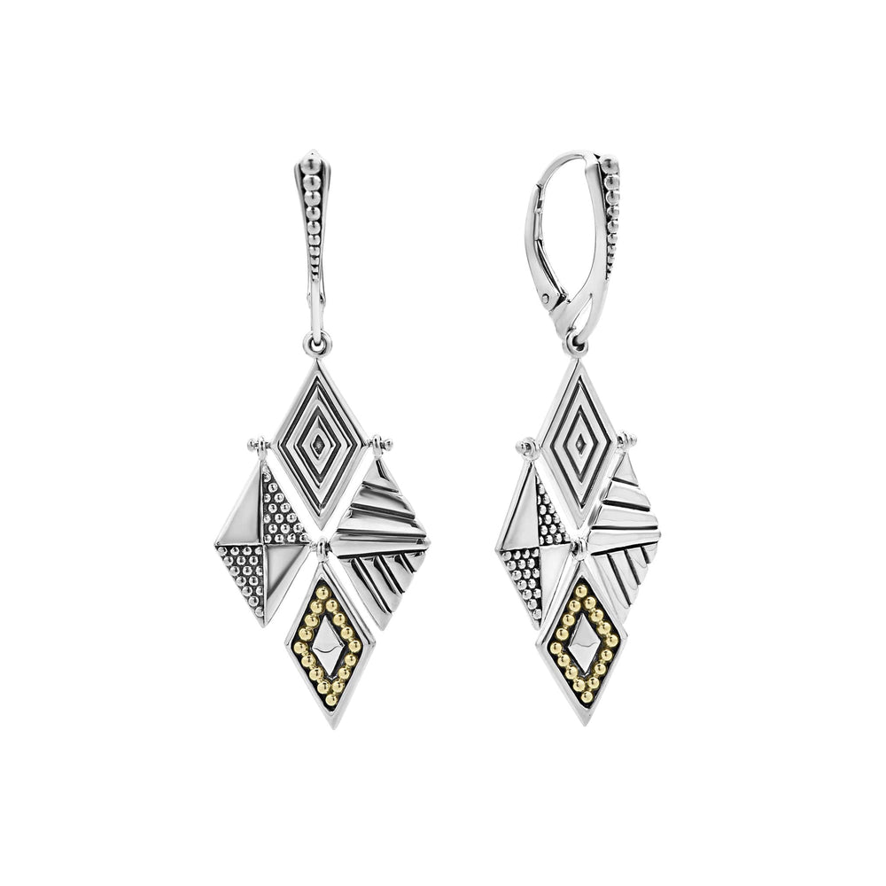 Signature Caviar Two-Tone Drop Earrings