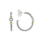 Signature Caviar Two-Tone Caviar Hoop Earrings