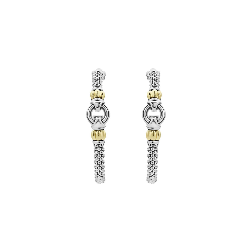 Signature Caviar Two-Tone Caviar Hoop Earrings