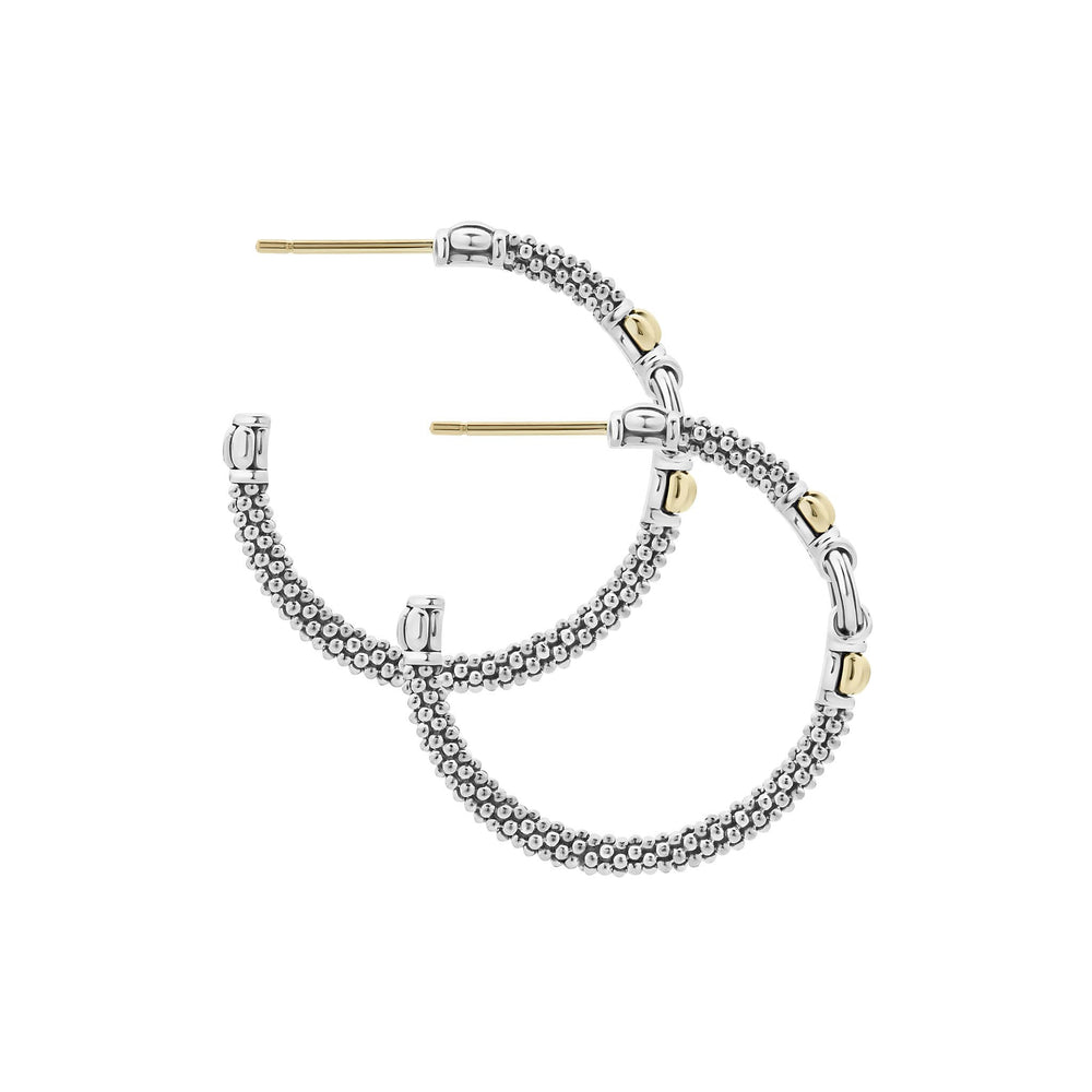 Signature Caviar Two-Tone Caviar Hoop Earrings