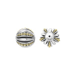 Signature Caviar Two-Tone Open Fluted Earring Backs