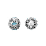 Signature Caviar Swiss Blue Topaz Earring Backs