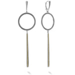 Enso Two-Tone Circle Linear Drop Earrings