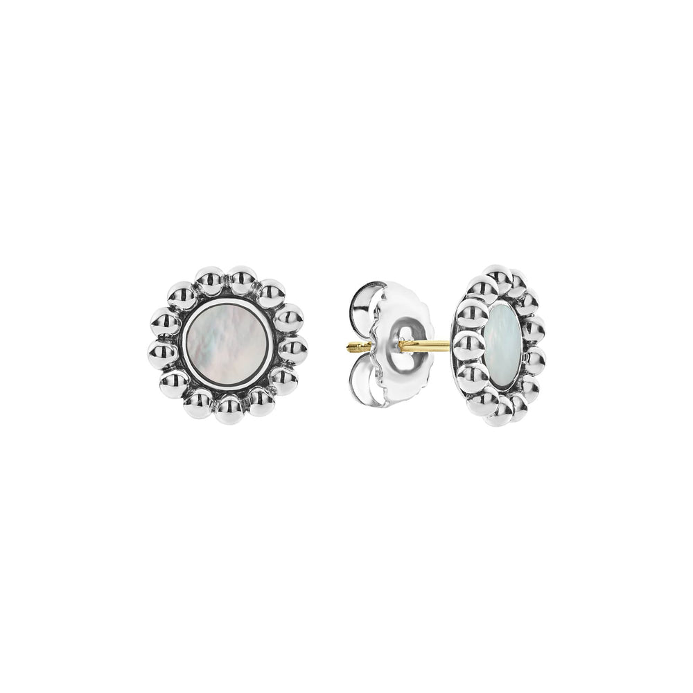 Maya Mother of Pearl Circle Stud Earrings