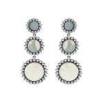 White Mother of Pearl|caviar earrings,drop earrings,lagos earrings,gemstone earrings