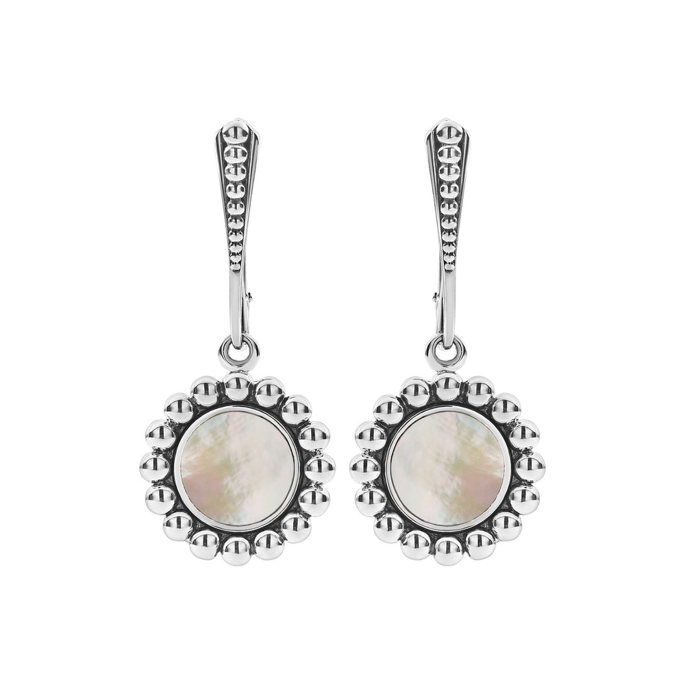 White Mother of Pearl|caviar earrings,drop earrings,lagos earrings,gemstone earrings
