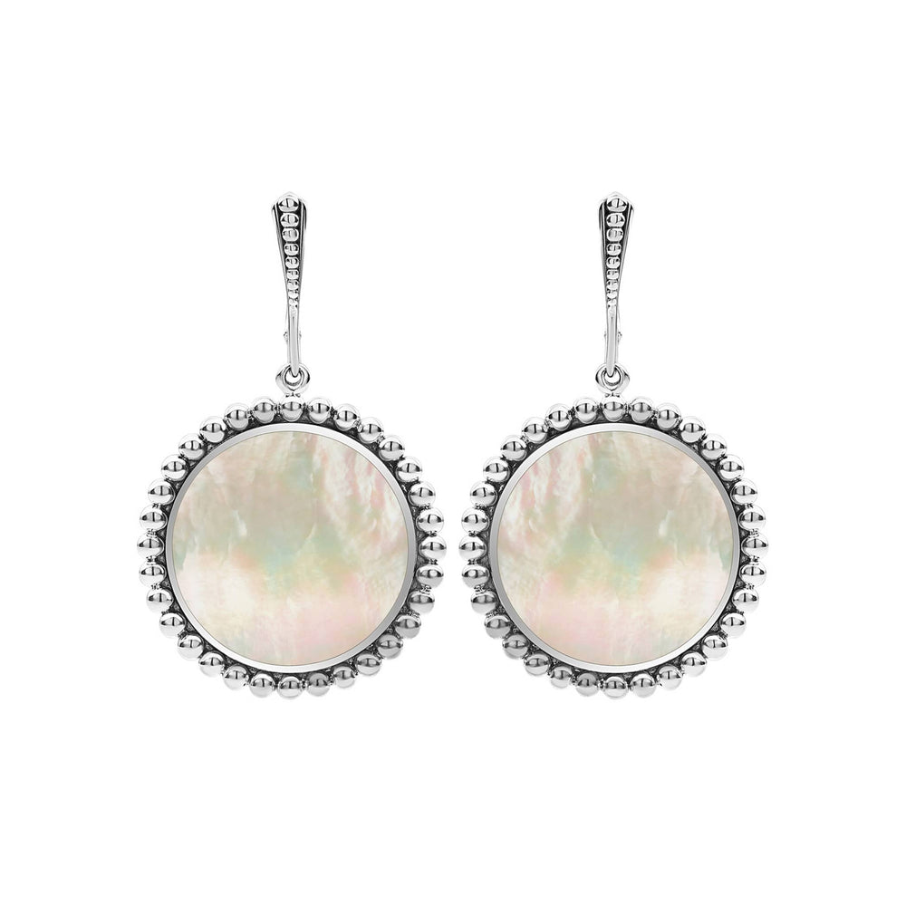 White Mother of Pearl|caviar earrings,drop earrings,lagos earrings,gemstone earrings