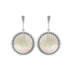 White Mother of Pearl|caviar earrings,drop earrings,lagos earrings,gemstone earrings