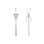 Signature Caviar Two-Tone Triangle Circle Drop Earrings