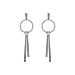 Signature Caviar Double Station Linear Drop Earrings