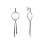 Signature Caviar Double Station Linear Drop Earrings