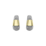 High Bar Two-Tone Caviar Omega Clip Earrings