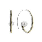 Luna Statement Pearl Hoop Earrings