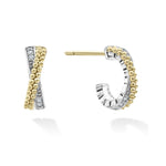 Caviar Lux Two-Tone Caviar X Diamond Huggie Earrings