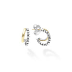 Signature Caviar Two-Tone Huggie Earrings