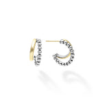 Signature Caviar Two-Tone Huggie Earrings