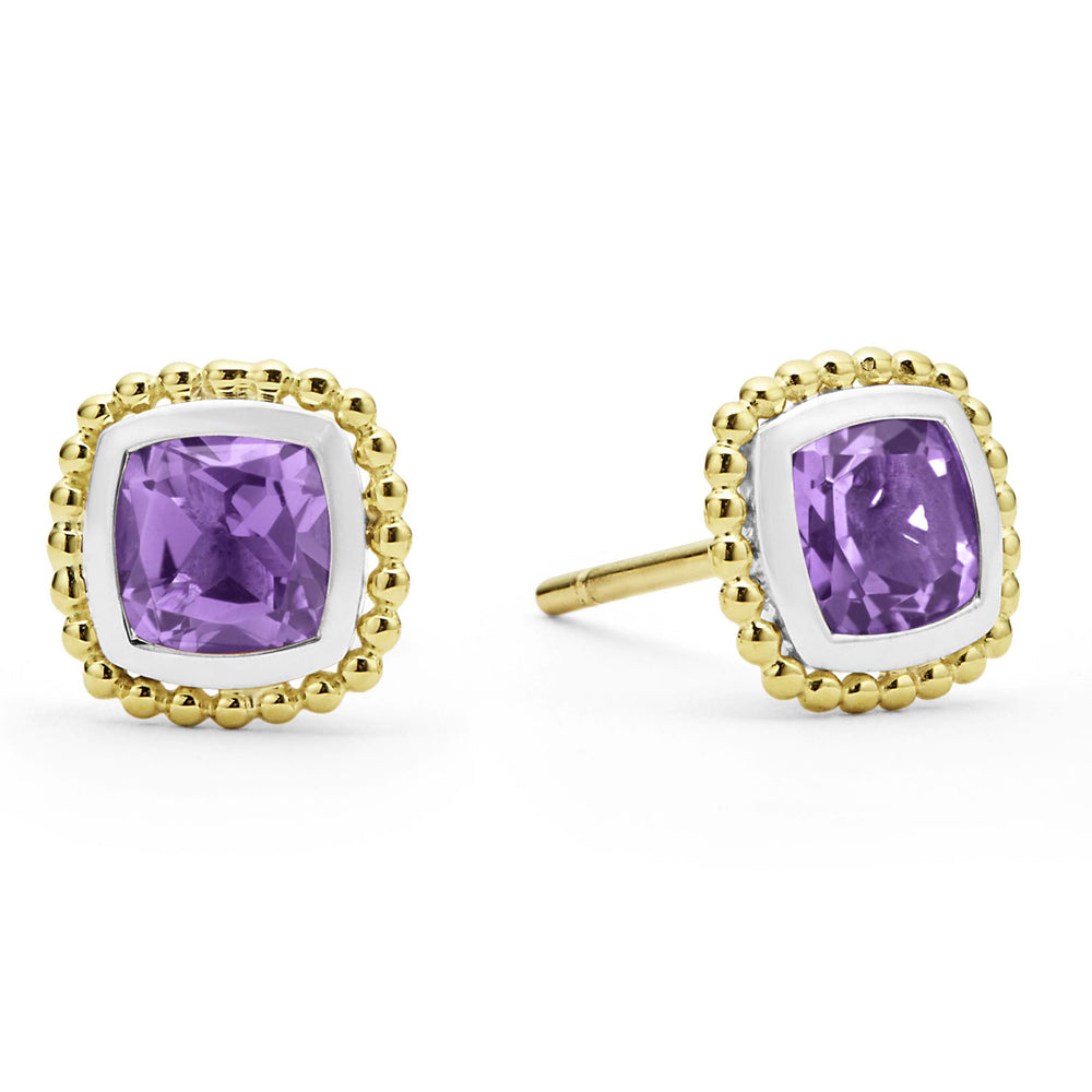 Rittenhouse Two-Tone Amethyst Stud Earrings