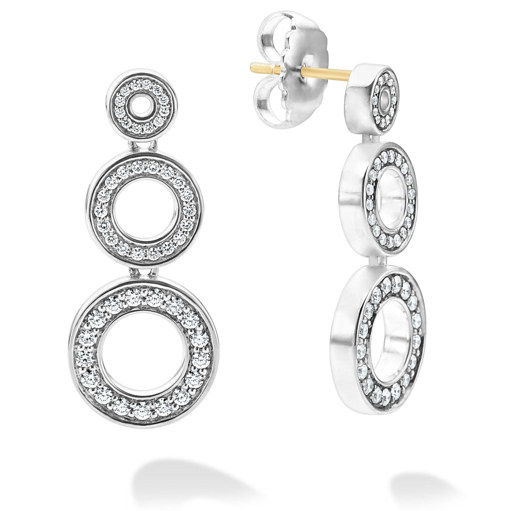 Caviar Spark Diamond Circle Drop Earrings