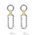 Signature Caviar Two-Tone Link Drop Earrings