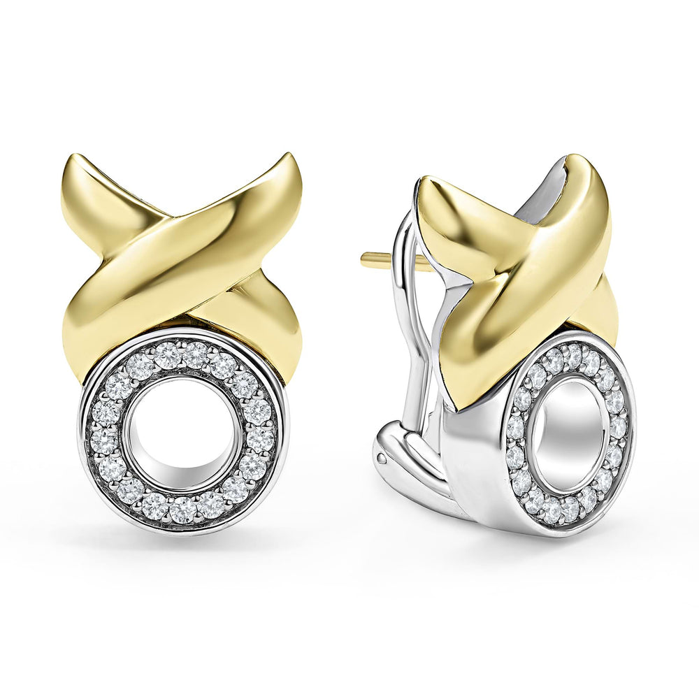 Embrace 18K Gold XO Diamond Earrings
