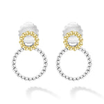 Signature Caviar Two-Tone Circle Drop Earrings