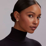 Embrace Two-Tone X Omega Clip Earrings