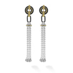 Black Caviar Two-Tone Black Ceramic Tassel Earrings