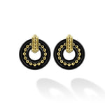 Black Caviar 18K Gold and Black Ceramic Stud Earrings