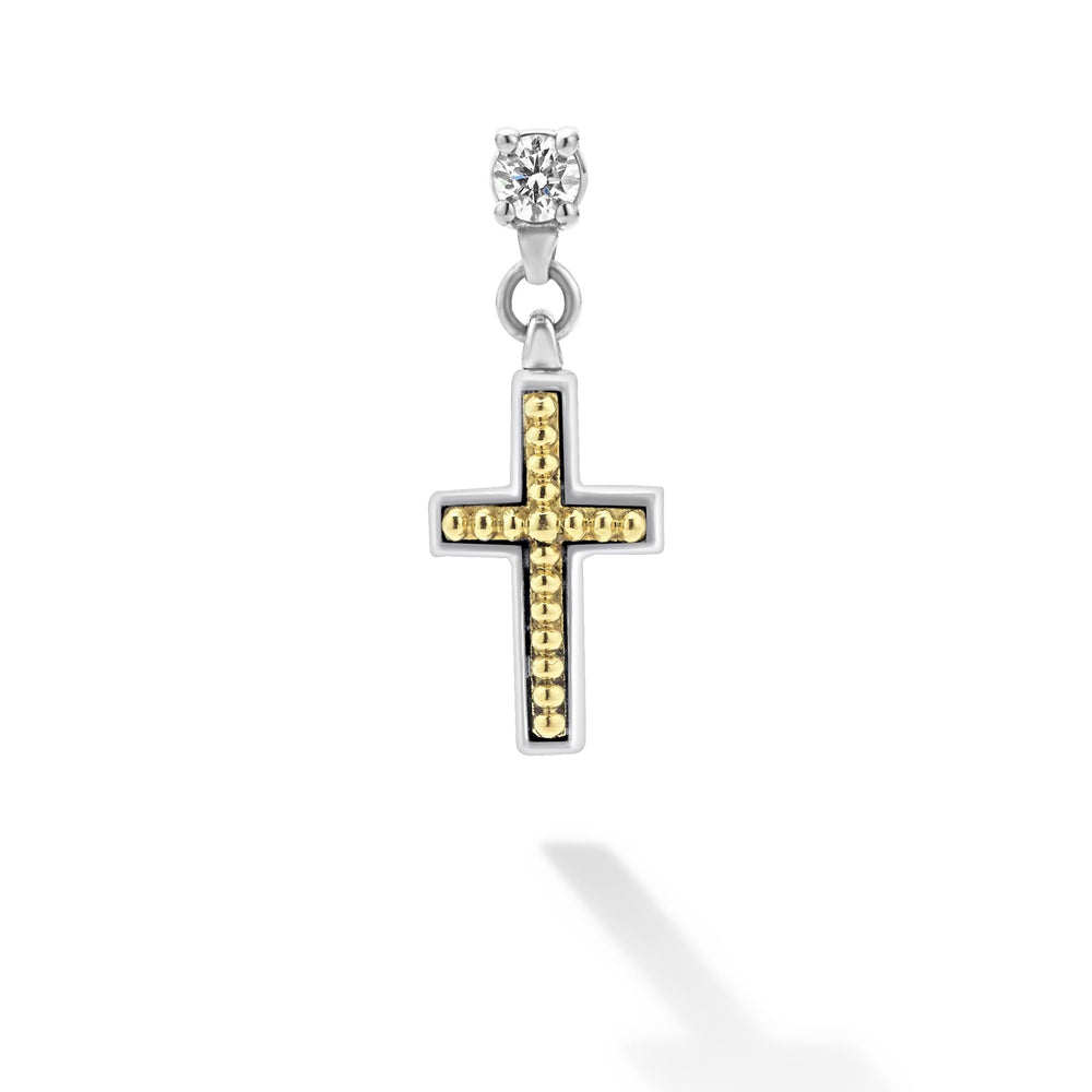 Anthem Two-Tone Diamond Cross Earring