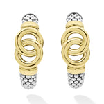 Signature Caviar Two-Tone Interlocking Hoop Earrings