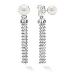 Signature Caviar Pearl Tassel Front-Back Drop Earrings