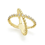 Caviar Gold 18K Gold X Diamond Ring