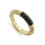 Black Caviar Ceramic 18K Gold Caviar Stacking Ring