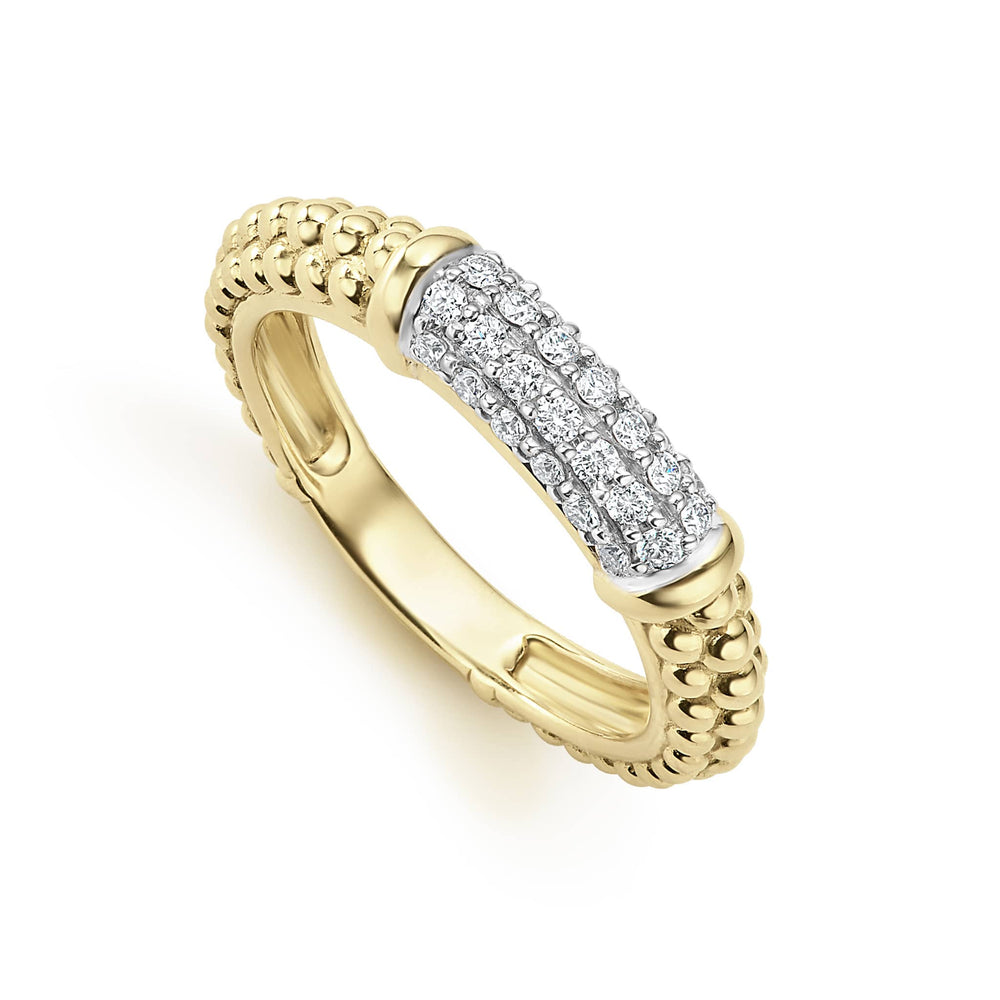 Caviar Gold 18K Gold Caviar Diamond Stacking Ring