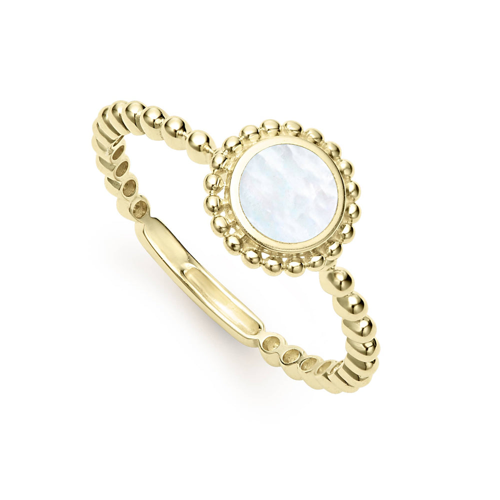 Covet Round Mother of Pearl Stacking Ring