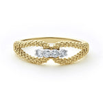 Signature Caviar 18K Gold Superfine Diamond Center Ring