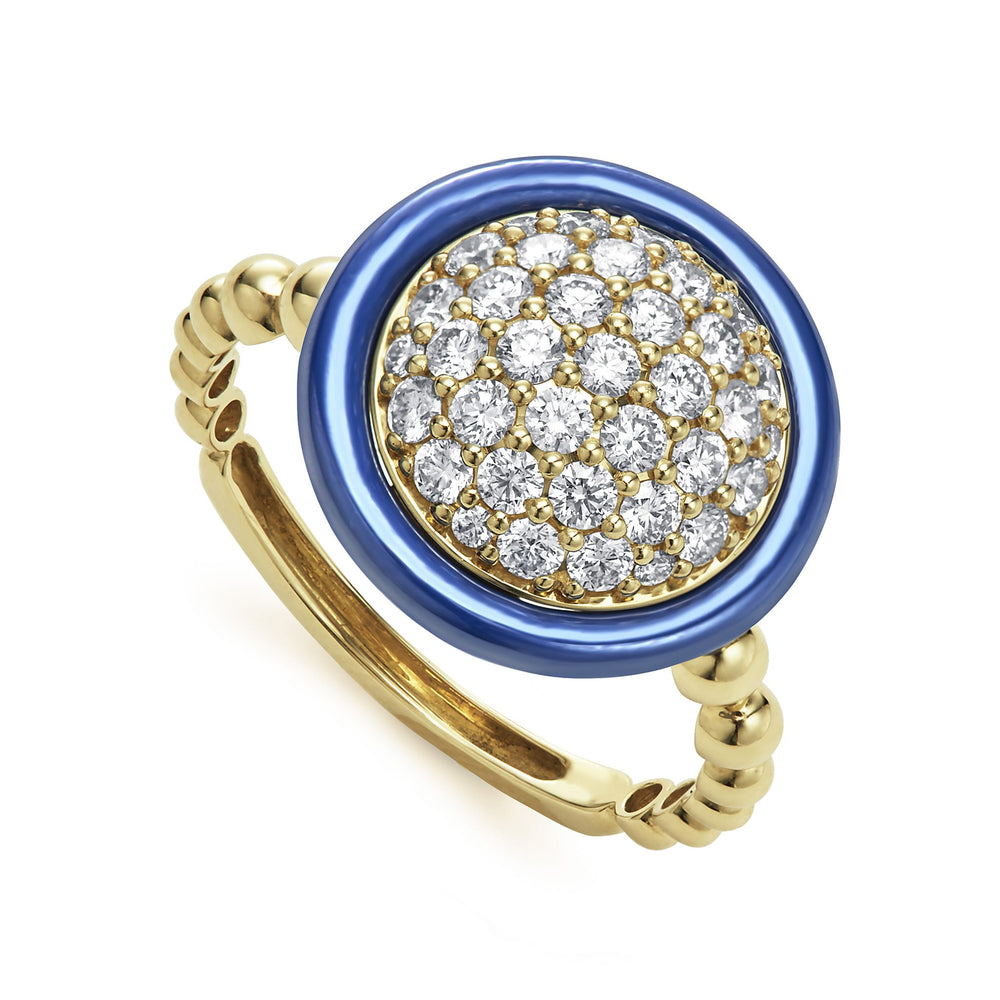 Meridian 18K Gold and Ceramic Diamond Ring