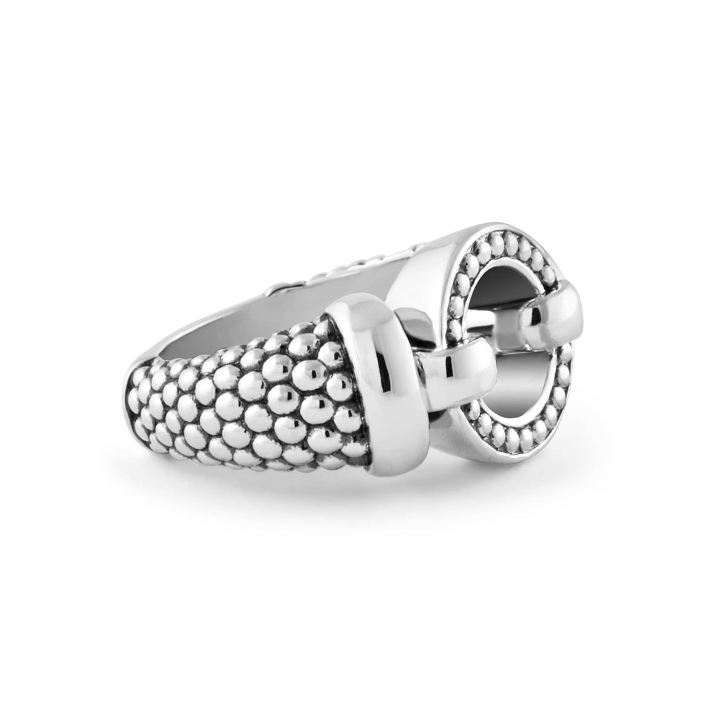 Enso Circle Caviar Ring