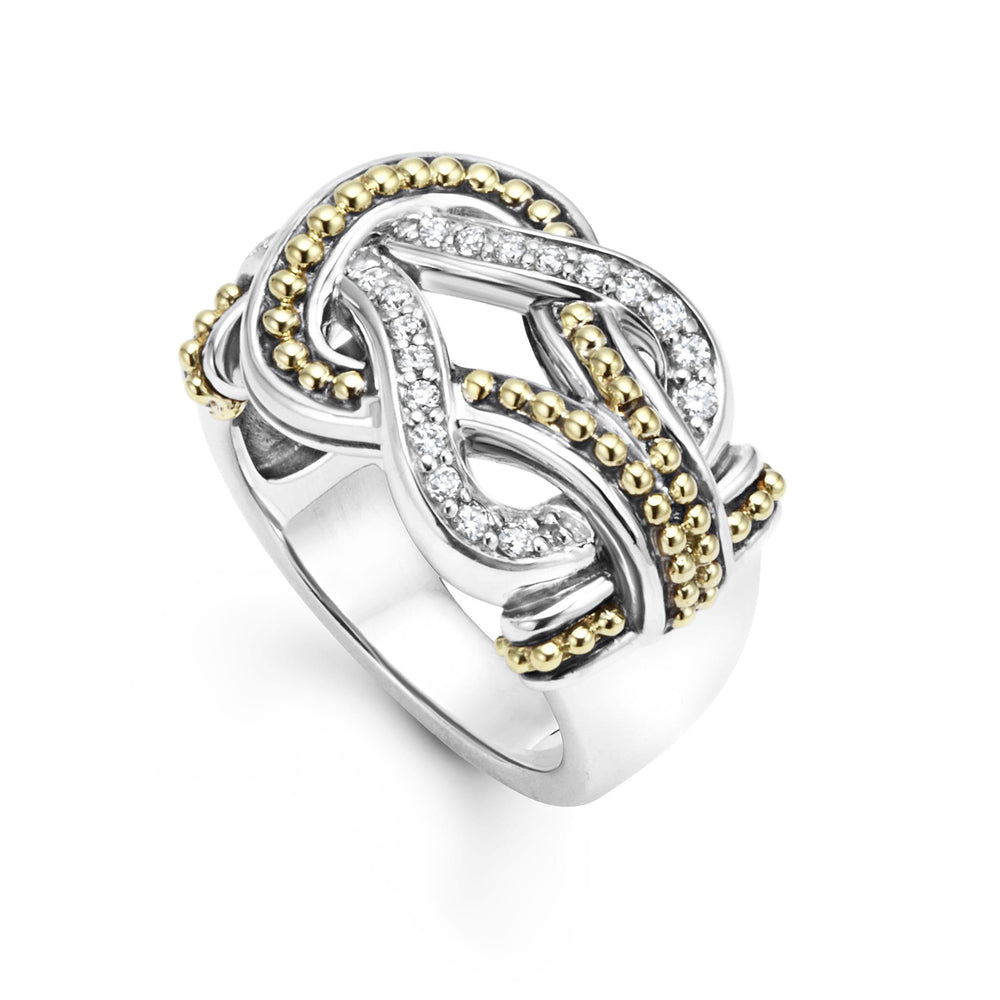 Newport Two-Tone Knot Diamond Statement Ring