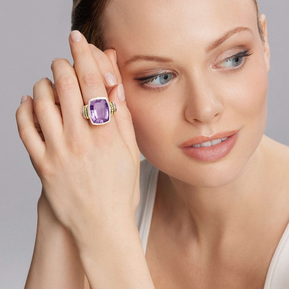 Amethyst|caviar ring,cocktail ring,lagos ring,gemstone ring